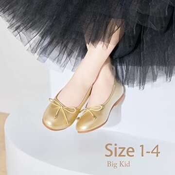 Felix & Flora Girls Mary Jane Flat Dress Shoe for Toddler Little Kid Party School (9 Toddler,Gold)