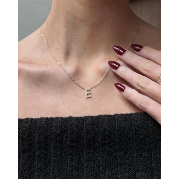 PAVOI 14K White Gold Plated Cubic Zirconia Initial Necklace | Letter Necklaces for Women | A Initial