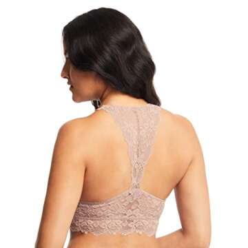 Mia Lace Bralette for Women, Unpadded and Unlined Wireless Bra, Perfect Racerback Everyday Lingerie ...
