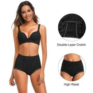 OPIBOO Women's Cotton Underwear,Soft Underwear Women Briefs,Ladies Comfort Breathable Underpants Panties (Multicoloured 3,3X-Large)