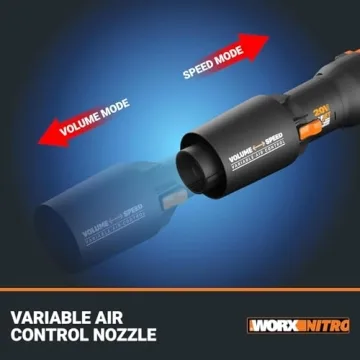 WORX Nitro WG543 20V Leaf Blower Cordless with Battery and Charger, Blowers for Lawn Care Only 3.8 Lbs, Cordless Leaf Blower Brushless Motor – Battery & Charger Included
