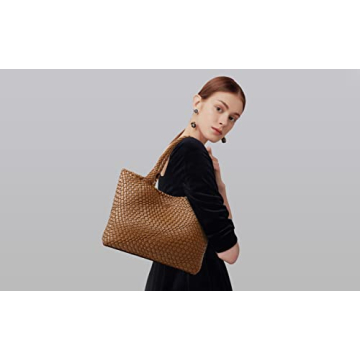Stylish Vegan Leather Woven Tote Bag for Women