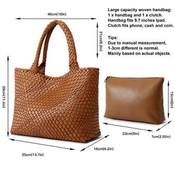 Stylish Vegan Leather Woven Tote Bag for Women