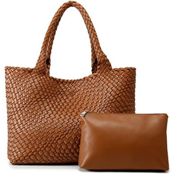 Stylish Vegan Leather Woven Tote Bag for Women
