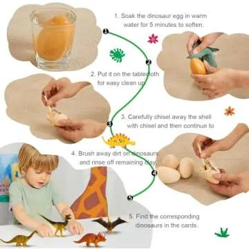 Beright Sensory Bin, Dinosaur Sensory Toys with 2 Colors Play Sand for Kids, Sensory Box with 4 Dinosaur Eggs Excavation dig kit, Perfectly Matched with Beright Sensory Table