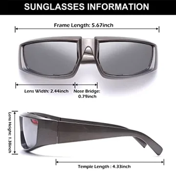 GUVIVI Trendy Wrap Around Sunglasses for Men Women