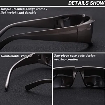 GUVIVI Trendy Wrap Around Sunglasses for Men Women