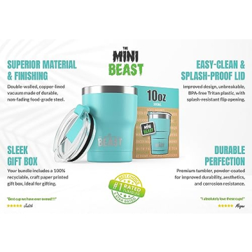 10 oz Aqua Blue Stainless Steel Vacuum Insulated Tumbler