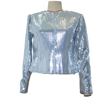 Trendy Cololura Sequin Open Front Jacket for Women