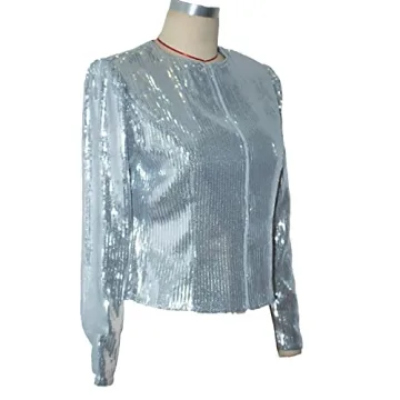 Trendy Cololura Sequin Open Front Jacket for Women