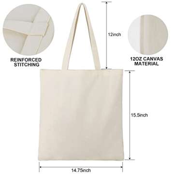 BeeGreen Black Plumeria Canvas Tote Bag with 2 Inner Pocket 12 oz Aesthetic Tote Bag Portable Washab...