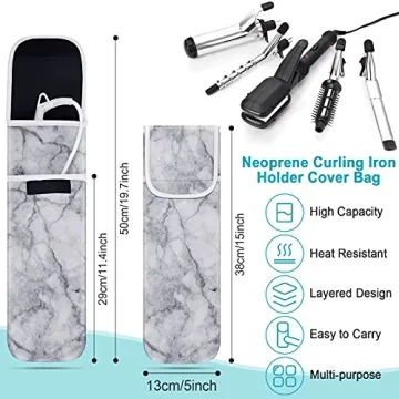 Shappy Heat Resistant Hair Tool Organizer Set Marble Style