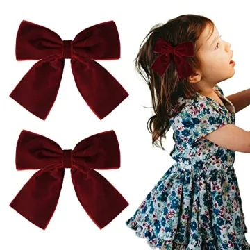 Super Cute Velvet Hair Bows for Little Girls - 2PCS Set