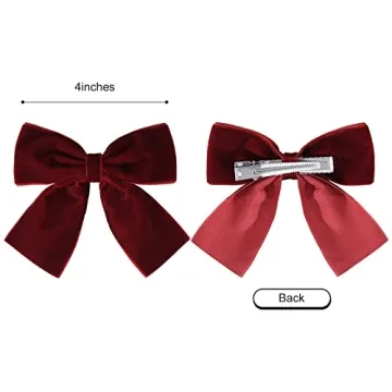 Super Cute Velvet Hair Bows for Little Girls - 2PCS Set