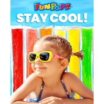 FunPops Frozen Ice Pops, 24-Fruit Flavored Freeze Pops, Frozen Summer Snack For All Ages, Low Calorie