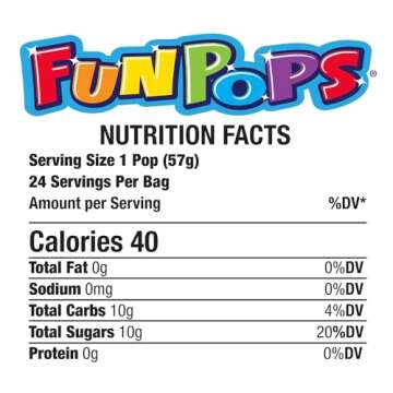 FunPops Frozen Ice Pops, 24-Fruit Flavored Freeze Pops, Frozen Summer Snack For All Ages, Low Calorie