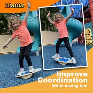 WALIKI Wooden Balance Board for Kids Ages 2-8