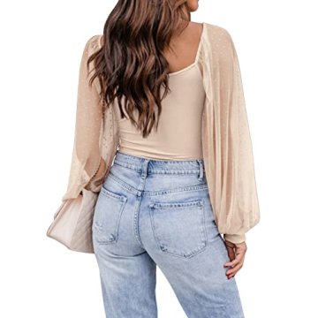Stylish DOROSE Women's Mesh Long Sleeve Blouse Tops