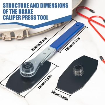 Brake Caliper Compression Tool, 730g Heavy-Duty Caliper Piston Compressor with 2 Hooks, Fits 1.37"-2...