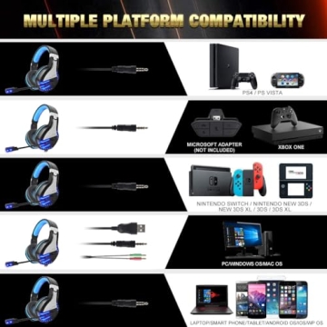 NPET HS10 Gaming Headset with LED Lights and Mic