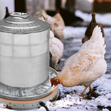 Poultry Chicken Water Heater: Chicken Water Heater Base for Winter, for Plastic/Metal Poultry Watere Under 6 Gallons, Heated Waterer for Chickens 130W