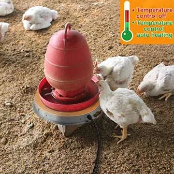 Poultry Chicken Water Heater: Chicken Water Heater Base for Winter, for Plastic/Metal Poultry Watere Under 6 Gallons, Heated Waterer for Chickens 130W