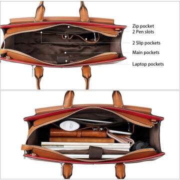 Stylish BOSTANTEN Women's 15.6" Leather Laptop Bag