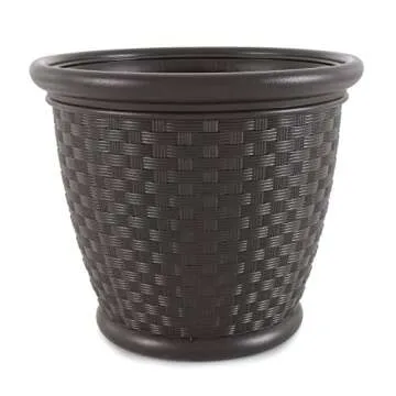Suncast Sonora 18 Inch Decorative Planter Pots for Gardens