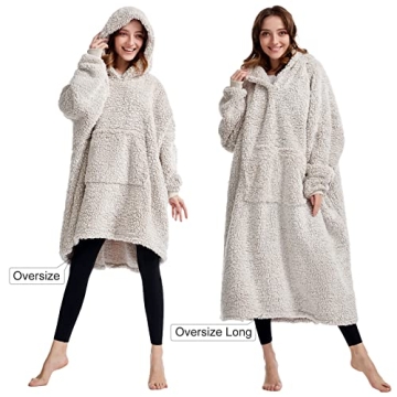 HORIMOTE HOME Cozy Sherpa Wearable Blanket Hoodie