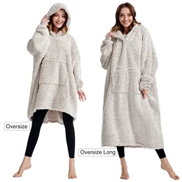 HORIMOTE HOME Cozy Sherpa Wearable Blanket Hoodie