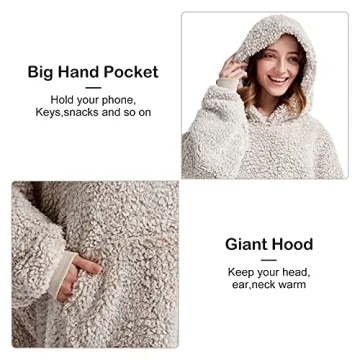 HORIMOTE HOME Cozy Sherpa Wearable Blanket Hoodie