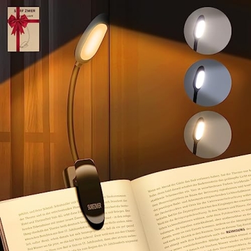 Rechargeable Book Light for Reading in Bed, LED Reading Lights for Books in Bed, Eye Care Reading Li...