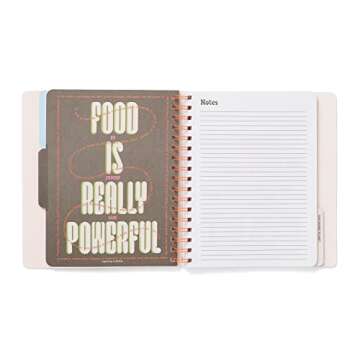 ban.do Wellness Food Journal, 8 x 6.5, Spiral Planner Notebook with Recipe Pages, Cooking Tips, and ...