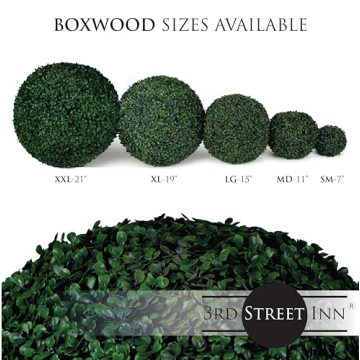 15" Boxwood Topiary Ball - Indoor/Outdoor Plant Decor