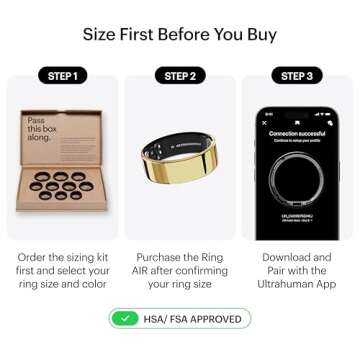 ULTRAHUMAN Ring AIR - Sleep & Fitness Tracker, FSA-Approved Wearable, Smart Ring for Women & Men, No App Fee for Standard Features (Size 9)