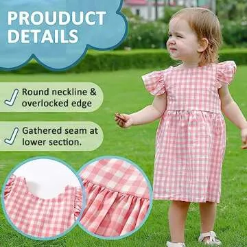 Zanie Kids Gingham Toddler Dress Bowknot Easter Dress Baby Girl Summer Playwear Outfits Plaid Pink 2 3T