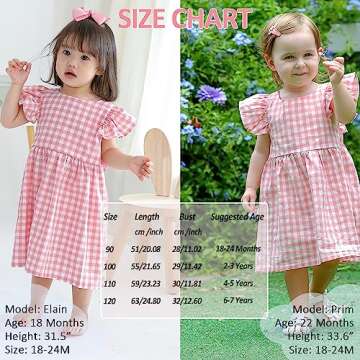 Zanie Kids Gingham Toddler Dress Bowknot Easter Dress Baby Girl Summer Playwear Outfits Plaid Pink 2 3T