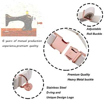 DOGWONG Cotton Dog Collar with Bow, White Pet Collar Wedding Dog Collar Durable Adjustable Dog Collar for Small Medium Large Dogs