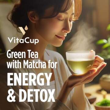 VitaCup Green Tea Pods, Enhance Energy & Detox with Matcha, Moringa, B Vitamins, D3, Keto, Paleo, Ve...