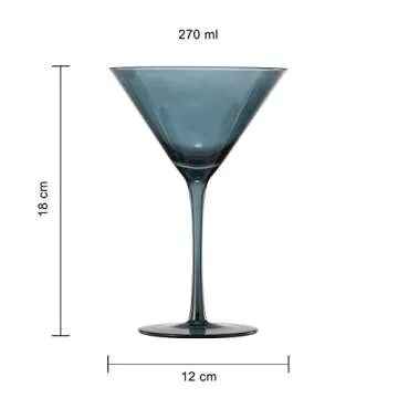 Muted Martini Glassware Set of 6 - Elegant Cocktail Glasses