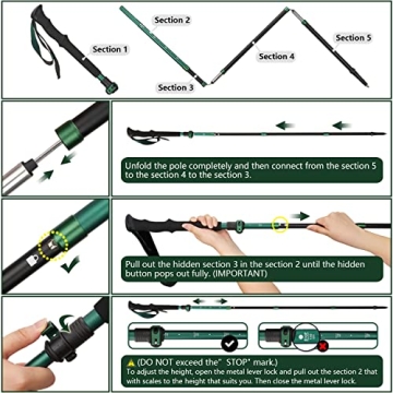 TheFitLife Collapsible Trekking Poles for Hiking – Lightweight & Durable