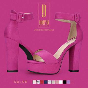 IDIFU 5 inch Platform Heels for Women IN5 Sabrina Sandals Chunky High Heels Ankle Strap Sexy Elegant...