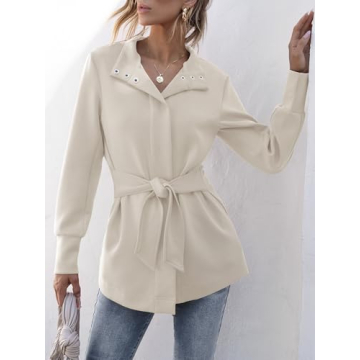 Stylish ANRABESS Women's Belted Casual Jacket for 2024