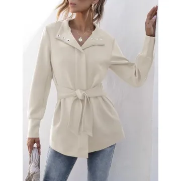 Stylish ANRABESS Women's Belted Casual Jacket for 2024
