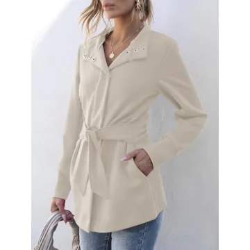Stylish ANRABESS Women's Belted Casual Jacket for 2024