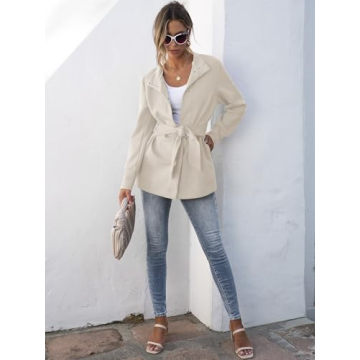 Stylish ANRABESS Women's Belted Casual Jacket for 2024