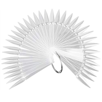 160 Pieces Nail Swatch Sticks Display Sticks Stiletto Nail Polish Color Sample Sticks Clear Tester S...