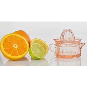 HOME-X Nostalgia Style Glass Citrus Juicer, Manual Juice Press, Retro Nostalgic Lemon, Orange Juicer-2 Pcs-Pink