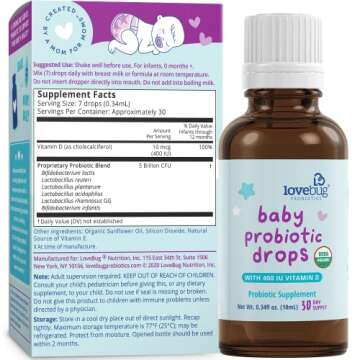 Lovebug USDA Organic Probiotic for Babies - 0-12 Months