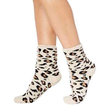 Qudasar PDTXCLS Charter Club Women's Leopard-Print Butter Socks, Bone, One Size
